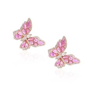 Boucles d'oreilles en diamant rouge rubis - Style Meant to Fly - Product Image 2