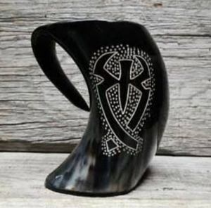 Cuerno Tazas para beber Real Cualquier tipo de tallado Artesanía Estilo animal Decoración pulida Navidad - Product Image 3