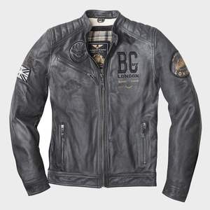 Black Cafe London Rocka Motocicleta Harley Davidson Chaqueta de cuero - Product Image 1