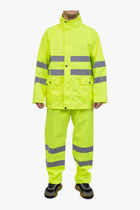 Conjunto de Chaqueta y Pantalones con Capucha de Alta Calidad, Impermeable y Reflectante para Trabajo al Aire Libre, Construcción y Equipo de Seguridad - Product Image 3
