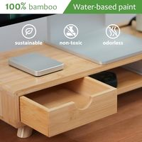Support d'écran en métal avec tiroir, organisateur de bureau ergonomique à un seul niveau avec gestion des câbles pour le bureau à domicile