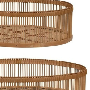 Proveedor certificado, bandeja otomana, vajilla superior, bandeja de ratán de bambú, almacenamiento de frutas y alimentos, soporte de baño - Product Image 6