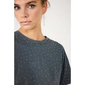 T-shirt court décontracté pour femme 100% coton Col rond Coupe classique Tailles XXS XS Taille unique Respirant - Product Image 3