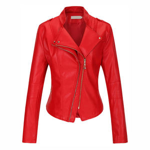 Veste en cuir pour femmes fabriquée en usine à marque privée, respirante, couleur unie avec fermeture éclair, vestes élégantes, vente en gros - Product Image 4