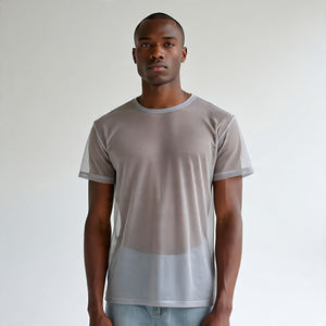 T-shirt en maille transparente pour hommes, haut court, chemises sexy de nuit pour hommes, chemises courtes pour hommes - Product Image 5