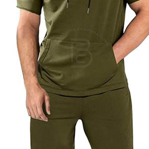Conjunto de Sudadera con Capucha y Pantalones Cortos para Hombre con Logotipo Personalizado Más Vendido, Conjunto de Dos Piezas de Sudadera con Capucha y Pantalones Cortos para Adultos - Product Image 5