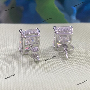 ตุ้มหูเพชรเม็ดเดี่ยวสีขาวสำหรับผู้ชายและผู้หญิง - Product Image 4