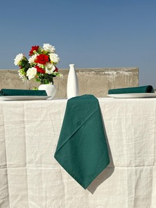 100% coton vert émeraude Boho serviettes Vintage carré Table décor écologique serviettes de fête pour cadeau de noël serviettes pour femmes - Product Image 2