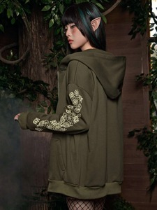 Sweat à capuche surdimensionné personnalisé avec fermeture éclair, coupe ample, en molleton de coton, avec cordon de serrage et logo personnalisé - Product Image 2