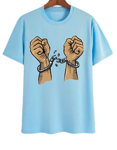 Camiseta de manga corta verde claro para hombre con estampado DTF personalizado, corte regular, cuello redondo, jersey informal de algodón, top unisex. - Product Image 3