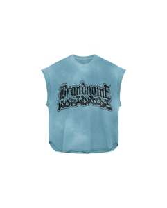 À la mode élégant personnalisé solide couleur unie sérigraphié Design bleu couleur deux pièces ensembles sans manches t-shirts et shorts hommes - Product Image 2