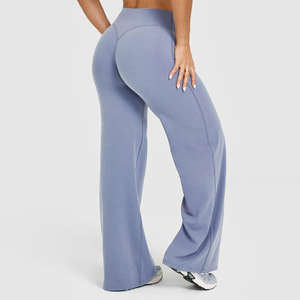Pantalones de chándal de cintura alta con bloque de color, pantalones de chándal de Fitness de pierna recta holgados, pantalones de Yoga cómodos con bolsillos para planos transpirables - Product Image 5