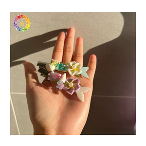 Pinza para el pelo de concha marina hecha a mano estilo playero-Pinza para el pelo de concha de almeja-accesorio para el cabello natural brillante para el verano - Product Image 3