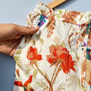 ชุดนอนผ้าฝ้าย100% ลายดอกไม้ทำด้วยมือสไตล์อินเดียชุดนอนหรูหราแบบลำลองชุดเดินตอนเช้าสำหรับฤดูใบไม้ผลิ/ฤดูใบไม้ร่วง - Product Image 3