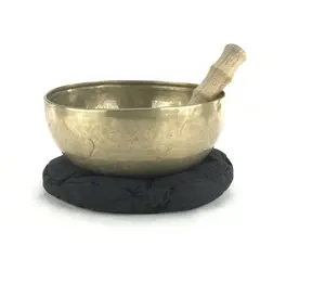 Brass tibetan singing bowls traditional use for meditation to healing and relaxing body and mind with silver color