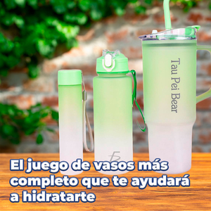 Set di Tre Bottiglie Sportive con Diverse Dimensioni e Tipi di Coperchi - Product Image 6