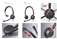 Casque téléphonique filaire Talkvioce 660D 3,5 mm pour centre d'appels, casque USB professionnel avec microphone