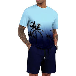 NOVEDAD DE VERANO 2025, conjuntos de pantalones cortos informales para hombre, camiseta de manga corta de Color Wsahed, pantalones cortos, conjunto de chándal sólido, conjuntos de 2 piezas para hombre - Product Image 6