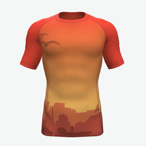 High Quality Custom Made Sublimated Printing MMA Rash Guard <b>Compression</b> <b>Shirts</b> for Men-Short Sleeve Design Your Own - Product Image 1