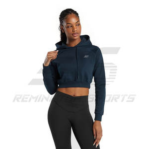 Custom Wholesale Blank <b>Crop</b> <b>Top</b> Fitness Yoga Gym Clothing Women <b>Crop</b> <b>Top</b> <b>Hoodie</b> - Product Image 5