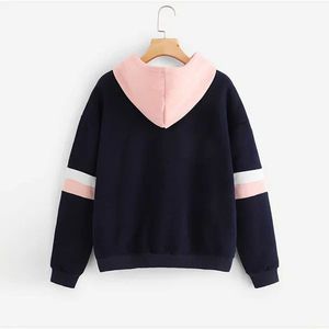 Sudadera con capucha para mujer, de tejido tropical, estilo urbano, holgada, de forro polar, suéter tipo jersey, color liso, oversize - Product Image 2