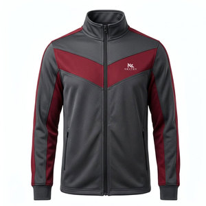 Solid Color Winter Sports <b>Jacket</b> for Men Breathable Long Sleeves Comfortable Customized Front Logo <b>Fleece</b> <b>Lined</b> Eco-Friendly - Product Image 1