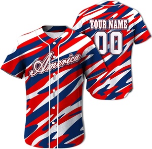 Venta al por mayor de alta calidad Jersey de béisbol personalizado equipo deportivo nombre Número manga corta sublimación Softball Jersey de béisbol - Product Image 3