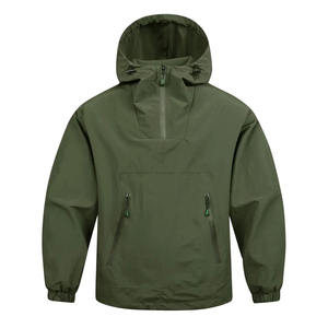 Men's Sporty Pullover <b>Windbreaker</b> with Hood Casual Mesh Lining Jackets for Spring Autumn Winter <b>Camping</b> OEM Service - Product Image 1