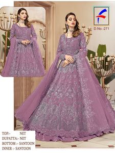 Mode indienne à la mode pour les femmes longue robe Kurti brodée Anarkali avec Dupatta costume de fête de mariage pour les filles - Product Image 4