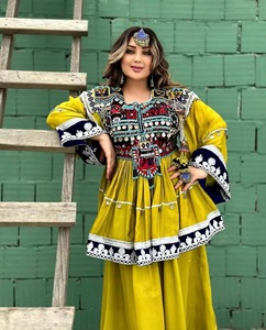 Vestido Kuchi afgano Diseño vintage Colección 2025 Estilo personalizado Tradicional Multicolor Encaje Hasta el suelo Transpirable - Product Image 1