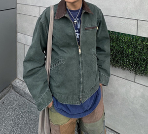 OEM Custom <b>Canvas</b> Hooded Workwear <b>Jackets</b> Waxed Heavy Work <b>Jacket</b> Winter <b>Jacket</b> Casual Woven Breathable Men Racing <b>Canvas</b> <b>Jacket</b> - Product Image 3