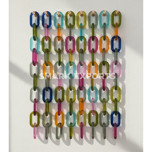 Maillons de chaîne muraux décoratifs en résine suspendus Art moderne en acrylique pour l'intérieur de la maison et la décoration du salon - Product Image 5