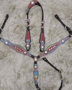 Ensemble Western Headstall & Breast Collar Set Premium Seasonal Horse Tack Designs ensemble de punaises de luxe pour cheval ensemble complet de chevaux de trait - Product Image 6