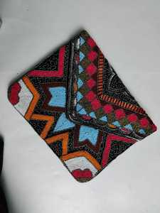 Pochette de broderie multicolore à la mode avec travail de pierre Imitation perle Vintage papillon solide ensemble complet lien chaîne breloque sac - Product Image 4