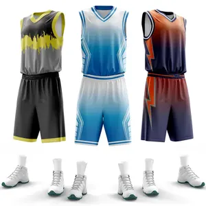 Uniforme de Baloncesto Reversible Económico Personalizado de Alta Calidad Camiseta de Baloncesto para Hombre Transpirable Camisetas de Baloncesto de Doble Cara WO-B782 - Product Image 2