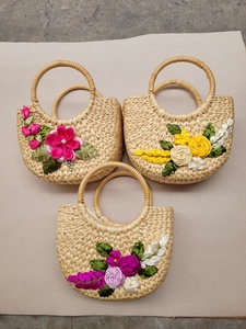 Water Hyacinth Bohemian Rectangle <b>Storage</b> <b>Basket</b> with Handle Eco-Friendly Clothing <b>Storage</b> for Beach Use - Product Image 1