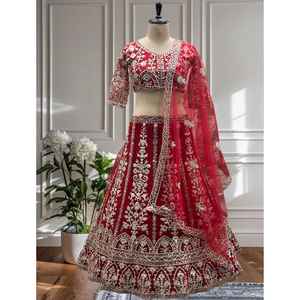 Nuevo Lanzamiento de estilo moderno para fiesta Lehenga Choli de tela de red con trabajo de diseño de codificación de secuencia de bordado - Product Image 1