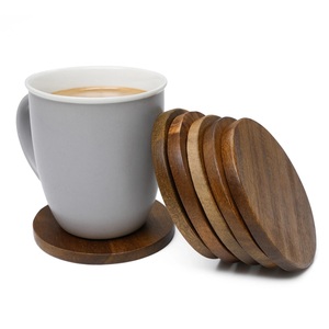 Vente chaude Noir Épaisseur Acacia Rond En Bois Dessous De Verre pour La Maison De Luxe Fête De Mariage Table Décor Hôtels Restaurants Fournitures - Product Image 6