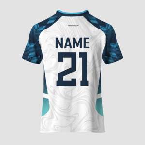 Camisetas de Fútbol Personalizadas Aqua Pulse de Poliéster XL, Alta Calidad, Absorción de Humedad, Impresión Sublimada, Cuello Redondo, Unisex, Manga Corta - Product Image 1
