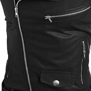 Factory Made Men's Sleeveless V-Neck Genuine <b>Leather</b> <b>Vest</b> with Pocket Slim Fit Button Down Winter Windproof Waterproof Outerwear - Product Image 4