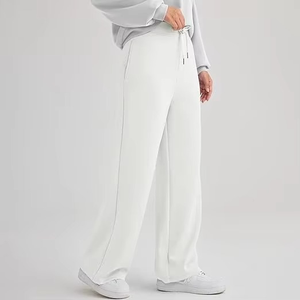 Último diseño 2025 personalizado nuevo Casual polar mujeres pantalones de chándal acampanados Pantalones rectos de gran tamaño pantalones holgados mujeres - Product Image 2