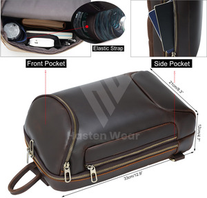 Casual All Season Wear Men's Women's <b>Messenger</b> <b>Bags</b> Lightweight Pu Genuine Cowhide Leather Made Shoulder <b>Crossbody</b> <b>Bag</b> - Product Image 3