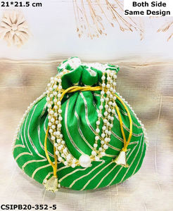 ¡Bolso de noche bordado hecho a mano indio Potli Batua Clutch para bodas y celebraciones especiales! - Product Image 6