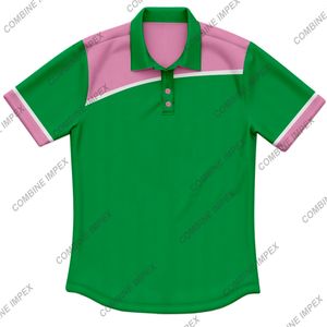 Alpha Kapa Alpha Polo Shirt para Mujer Classic Fit Manga Corta Greek Sorority Top con Bordado 1908 en Rosa y Verde - Product Image 4