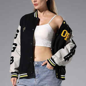 Fabricant de vestes personnalisées pour femmes, manches en cuir de vachette brodées AKA Ivy Pearls, veste universitaire respirante en chenille pour femmes - Product Image 5