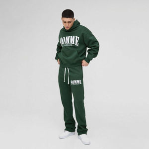 Conjunto Deportivo Holgado Negro con Cremallera, Pantalones Deportivos Extra Anchos con Apliques de Corazones, Talla Grande, Invierno, Transpirable, Impresión Personalizada - Product Image 4