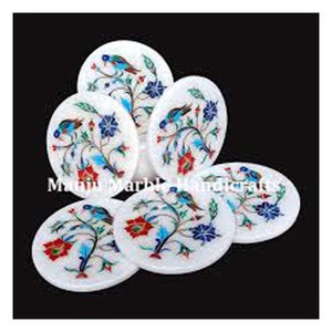 ชุดถาดรองแก้วฝังหินอ่อนพร้อมไข่มุกสำหรับตกแต่งบ้านและโรงแรมผลิตภัณฑ์ที่ดูทันสมัยคลาสสิกสินค้าทำด้วยมือที่ดีที่สุด - Product Image 6