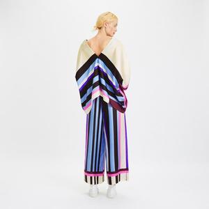 Meilleure qualité Satin doux soie co-ords ensemble haute finition Festival décontracté tissus spéciaux femmes haut bas au prix de gros - Product Image 2