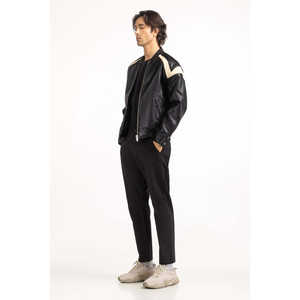 Vestes tissées enduites coupe classique automne taille XL, col montant, fermeture éclair, motif décoratif, capuche, rembourrage en coton sans couture - Product Image 2