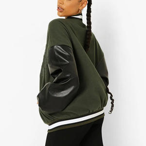 แจ็คเก็ตหนังสำหรับผู้หญิงเสื้อแจ็กเก็ตทีมตัวแทนแขนเสื้อปักโลโก้ได้ตามต้องการ - Product Image 2